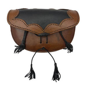 Pochette de ceinture en cuir véritable avec logo personnalisé, sacoche fine vintage à pompon pour rangement, idéale pour l'extérieur - Product Image 1