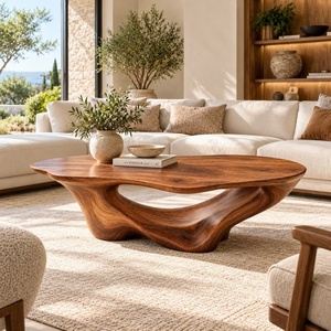Table basse en bois solide avec la taille adaptée aux besoins du client par conception unique avec le bas quantité minimale de commande table de décor de meubles à la maison-fournisseur du Vietnam - Product Image 5