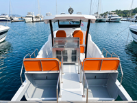 Yacht sportif personnalisé en aluminium et fibre de verre, 6 places, moteur hors-bord 120 CV, croisière fluviale, transport, pêche, tourisme, UBI 766 7,6 m