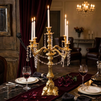 Support de bougie international Falah, design artistique moderne pour Noël, mariage, décoration de la maison, porte-bougies dorés de qualité supérieure