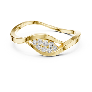 Anillos de oro macizo de 14k para mujer con diseño minimalista de hoja natural y diamantes de talla redonda, ideales para regalo, compromiso, aniversario o boda. - Product Image 1