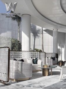 Panneaux <span class=keywords><strong>de</strong></span> séparation incurvés en acier inoxydable <span class=keywords><strong>de</strong></span> luxe personnalisés pour la séparation des halls d'hôtel, des bureaux et des couloirs avec décoration - Product Image 5