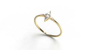 Luxury 18K Gold Rhombus Diamond Ring Cluster Band Tapered Baguette Multi Shape Diamond Minimalist Engagement Ring Jewelry Women - Product Image 2