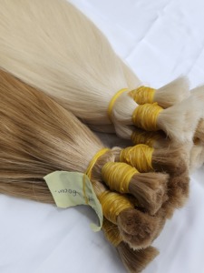 Extensiones de cabello humano Remy indio, trama única a granel, puntas de doble densidad, sin enredos, todos los colores disponibles, aptas para permanente. - Product Image 6
