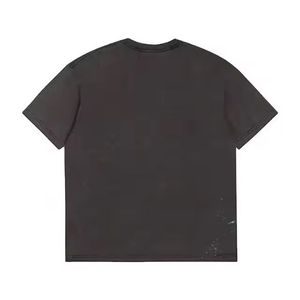 เสื้อยืดผู้ชายทรงหลวมสไตล์วินเทจ ผ้าเจอร์ซีย์ แห้งเร็ว แขนสั้น ล้างสีแบบแอซิด โลโก้ด้านหน้า ผ้าฝ้าย 100% - Product Image 4