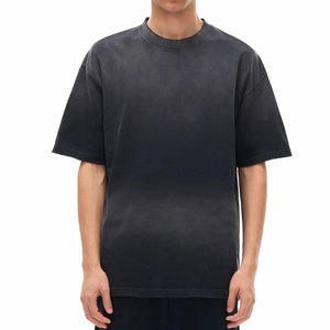 Camiseta Básica de Verano para Hombre, Estilo Urbano, Efecto Desgastado por el Sol, Corte Holgado, 100% Algodón, Moda Urbana, Tela Suave - Product Image 1