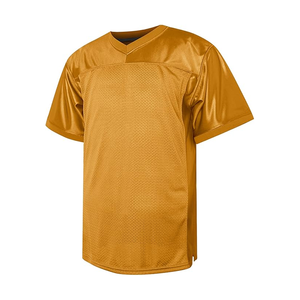 Maillots de football vintage américains personnalisés sur mesure, en maille tricotée oversize, col montant, coupe courte et carrée, respirants - Product Image 3