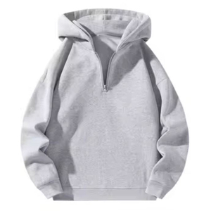 เสื้อฮู้ดซิปครึ่งตัวผู้ชาย FLEETA IMPEX สีเทา ผ้าฟลีซ เสื้อสวมหัวลำลอง แขนยาว เสื้อฮู้ดผู้ชาย - Product Image 3
