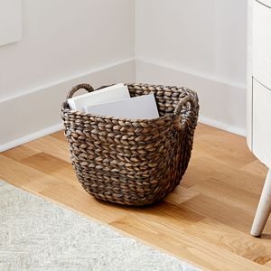Grande boîte de rangement en jacinthe d'eau tressée à la main, organisateur naturel pour vêtements, linge, couvertures, rangement polyvalent durable pour la maison - Product Image 1