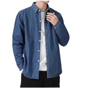 Chaqueta vaquera informal verde militar para hombre, estilo cargo, desgastada, con bolsillo en el pecho, manga larga, 100% algodón, cuello vuelto, vintage - Product Image 3