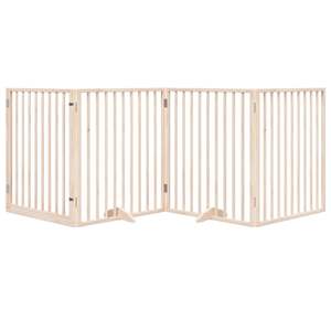 Barrière pliable pour chien en bois de peuplier à 4 panneaux avec porte, 126,0 pouces, enclos et barrières pour animaux de compagnie - Product Image 3