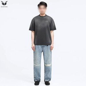 Camisetas de Manga Corta para Hombre, Estilo Casual, a la Moda, Hechas a Medida, Transpirables, Deportivas, con Lavado Ácido, Precio al por Mayor - Product Image 5
