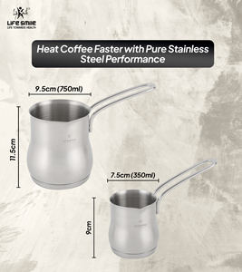 Juego de calentador de café de acero inoxidable premium 18/10 con base de inducción - Product Image 2