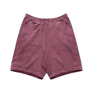 Men's Solid Color Cotton <b>Shorts</b> Mid-Waist Drawstring Elastic Waist With Pockets Casual Style Breathable <b>Woven</b> Fabric - Product Image 1