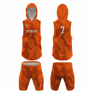 Leverlast Blue Yellow Hooded Compression Sportswear Set Number 6 Customized <b>Jersey</b> and <b>Shorts</b> for Flag Football - Product Image 4