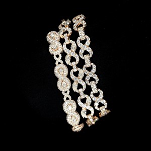 12mm Lab Grown Rhodium Plated Diamond Infinity Link Unisex Hip Hop <b>Bracelet</b> 10k 925 <b>Silver</b> Box Lock Custom Streetwear Jewelry - Product Image 3