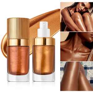 Body Shimmer Oil, Long Lasting Waterproof Highlighter <b>Makeup</b>, Natural Glow Liquid <b>Illuminator</b> for Body Face, Private Label - Product Image 5