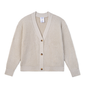 Suéter Cárdigan de Punto Acrílico para Mujer, Cuello en V, Color Sólido, Botones al Frente, Logotipo Personalizado, Fabricante OEM ODM, Venta al Por Mayor de Fábrica - Product Image 4