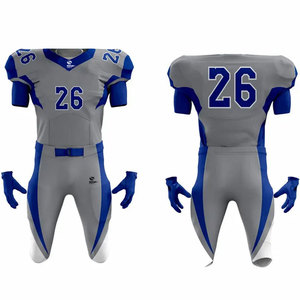 Uniforme de Fútbol Americano Profesional Gris Azul, Uniforme Personalizado de Dos Tonos con Impresión por Transferencia de Calor - Product Image 1