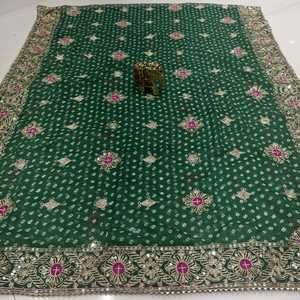 Dupatta vintage en georgette pure de qualité supérieure avec tissu imprimé et travail décoratif, tenue ethnique traditionnelle pour mariage, pour femmes - Product Image 3