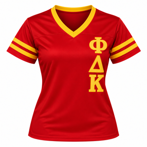 Camisetas Deportivas de Fútbol para Mujer PDK con Cuello en V, Diseño Decorativo en el Pecho y Mangas Cortas a Rayas - Product Image 3
