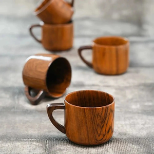 Tasse à thé et à café en bois de forme ronde, article de vaisselle et de table luxueux, très vendu - Product Image 6