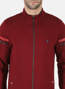 Ensemble de survêtement pour homme en polyester rouge, fermeture éclair intégrale, col montant, décontracté, avec poches latérales, coupe classique, pour l'hiver - Product Image 5