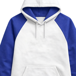 Sudaderas con Capucha de Manga Raglán en Blanco y Azul Rey con Logotipos Personalizados de Hermandades, Ropa Casual de Otoño, Corte Regular, Diseño con Bolsillos - Product Image 5