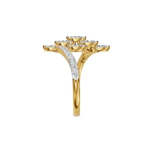 Anillo de Oro de 18K con Diamantes en Corte Marquesa, Joyería Nupcial de Dos Tonos para Regalo de Aniversario de Bodas - Product Image 2