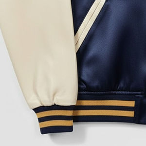 Chaqueta Varsity Azul Marino para Hombre de KATBROS INDUSTRIES, con Mangas con Cuello Camisero, Color Sólido, Lona Transpirable, Estilo Urbano - Product Image 3