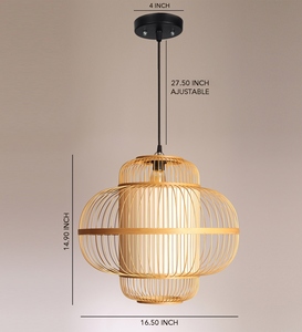Modern Bamboo Pendant <b>Light</b> Handmade Rattan Hanging Lamp Scandinavian <b>Ceiling</b> <b>Light</b> Boho <b>Wicker</b> Pendant Lamp - Product Image 6