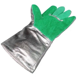 Industrial Work Aluminum Foil Heat <b>Fire</b> Resistant Welding Gloves Leather Safety Gloves with Hand Protection - Product Image 4