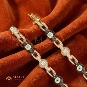 Pulsera de Eslabones de Moissanita en Oro, Negro y Blanco, Pulsera de Cadena de Lujo Premium para Mujer y Hombre, Joyería - Product Image 6