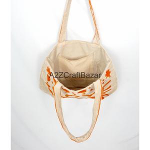 Sac fourre-tout en velours matelassé imprimé fait main, sac matelassé imprimé indien, sac de courses durable - Product Image 2