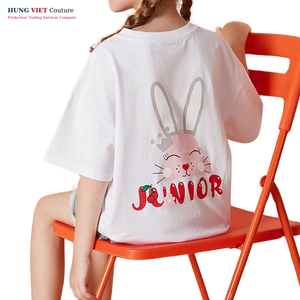 T-shirts d'été en coton 260 GSM personnalisés en gros pour enfants adolescents Techniques d'impression de motifs 3D tissés vierges décontractés - Product Image 4