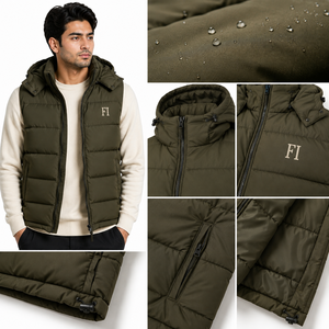 Chaleco Acolchado con Capucha para Hombre, Sin Mangas, Chaquetas Acolchadas para Hombre, Invierno, Casual, Cálido, para Exteriores, con Logotipo Personalizado, OEM, Venta al Por Mayor - Product Image 5