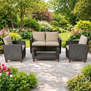 Juego de Sofás Portátiles Modernos de Plástico HDPE de Alta Calidad, Suministro Directo de Fábrica, para Uso en Exteriores, Hoteles, Parques, Gimnasios y Salas de Estar, con Estructura de Aluminio - Product Image 1