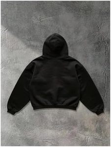Sudadera con Capucha Negra de Calidad Premium para Hombre, con Pedrería de Telaraña, Estilo Gótico Oversize, Ajuste Regular, Tejido de Punto, para Otoño, OEM - Product Image 2