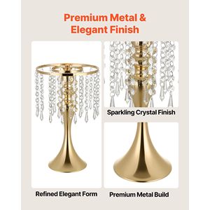 20 Pezzi Vasi per Fiori da Matrimonio con Finitura Elettroplaccata, Facile Installazione, Altezza 13,4 Pollici, Centrotavola e Decorazioni per Banchetti in Cristallo - Product Image 4