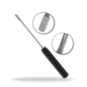Râpe orthopédique à plaque terminale simple face en acier inoxydable pour chirurgie de la colonne vertébrale, 15 et 18 pouces - Product Image 1