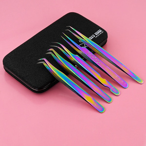 แหนบต่อขนตาแบบพิเศษแหนบต่อขนตาแบบเส้นใยอุปกรณ์ที่ใช้ในการดัดขนตา45 90องศา - Product Image 1