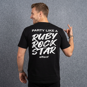 T-shirt noir à manches courtes pour homme Rusty Rock, col rond, imprimé, décontracté, en jersey tricoté, avec logo frontal effet gouttelettes, grande taille, épais - Product Image 4