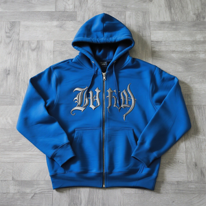 Sudadera con capucha de streetwear 2026 con estampado serigráfico y cremallera, sudadera con capucha de 450 g/m² con estampado puff, sudadera pesada de 500 g/m² con estampado puff personalizado - Product Image 2