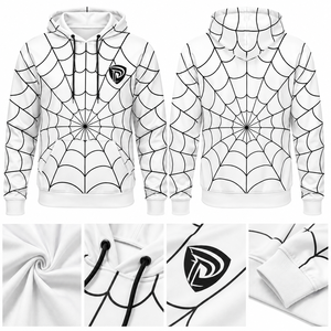 Sudadera con Capucha Spider-Man, Unisex, Blanca y Negra, Informal, Tejida, 100% Algodón, Corte Regular, Ropa Urbana de Invierno - Product Image 3