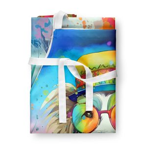 Unisex Large Multicolor Bearded Collie Hippie Dawg <b>Apron</b> for Cooking Baking Crafts Gardening-for Adults <b>Men</b> and Women - Product Image 3