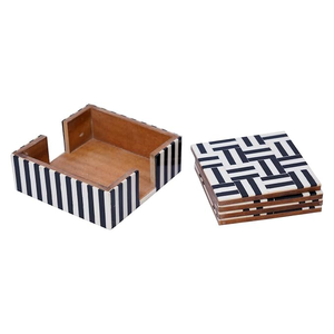 Elegant Modern Design Eco-Friendly Bone/Resin Rectangle Coaster Home Kitchen <b>Table</b> Mats Pads New Style Bone Inlay Coaster <b>Coffee</b> - Product Image 6