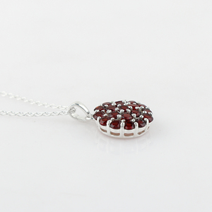 Collar con colgante de granate Gemkora, joyería con dijes redondos para mujer, para fiesta - Product Image 3
