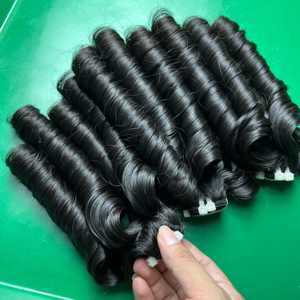 Cloudyhair Haute Qualité Vierge Cheveux Vietnamien Doux et Soyeux Noir Rebond Bouclés Trame Machine Double Dessiné Bundle Cheveux Bruts - Product Image 1