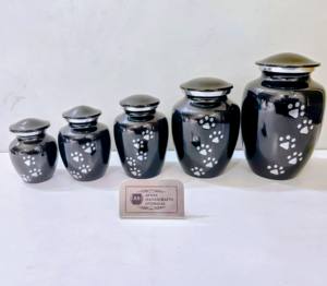 Magnifiques urnes funéraires européennes multicolores avec patte dorée pour animaux de compagnie, écologiques, durables, en métal, pour cendres funéraires - Product Image 3