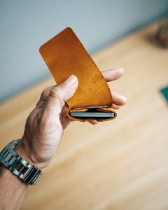 Seamless Stitchless Leather <b>Wallet</b> Minimalist Card Case Genuine Leather Slim No Stitch <b>RFID</b> <b>Blocking</b> Men Gift SLW-0037 - Product Image 2